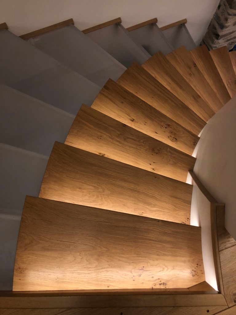 curved oak staircase